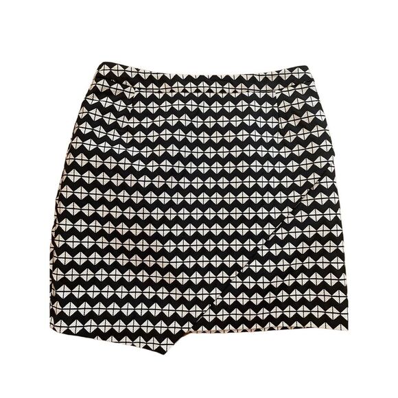 H&M black and white geometric‎ mini skirt size 10 - Picture 1 of 6